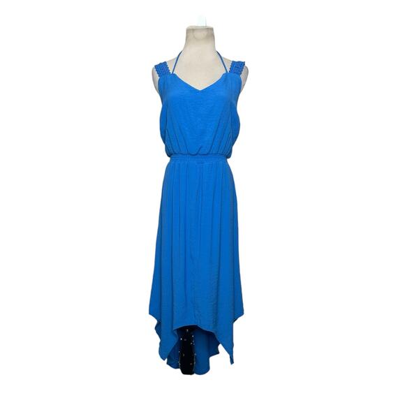 NY Collections blue strap sleeves asymmetrical dress size Small - Picture 10 of 12